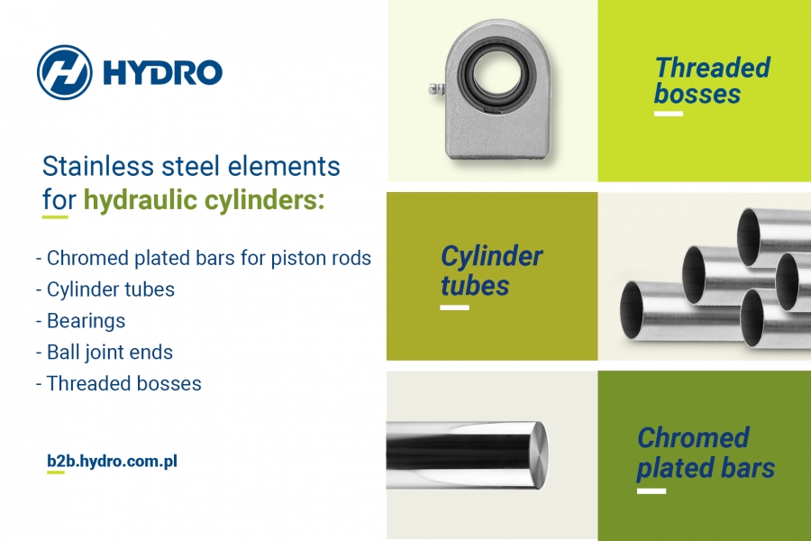 Stainless steel elements for hydraulic cylinders